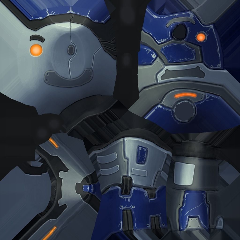 Iron Robot Low-poly 3D model_2