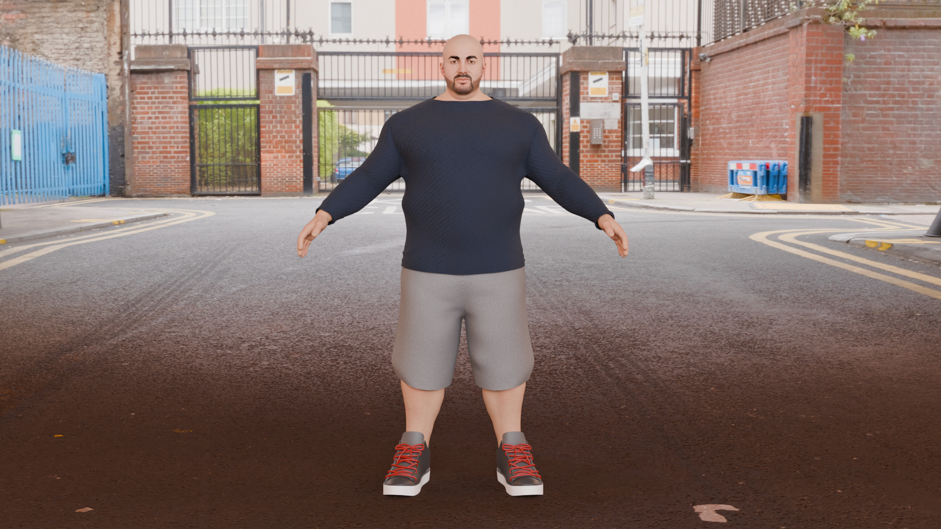 Urban Power Male Character  Low-poly 3D model_10