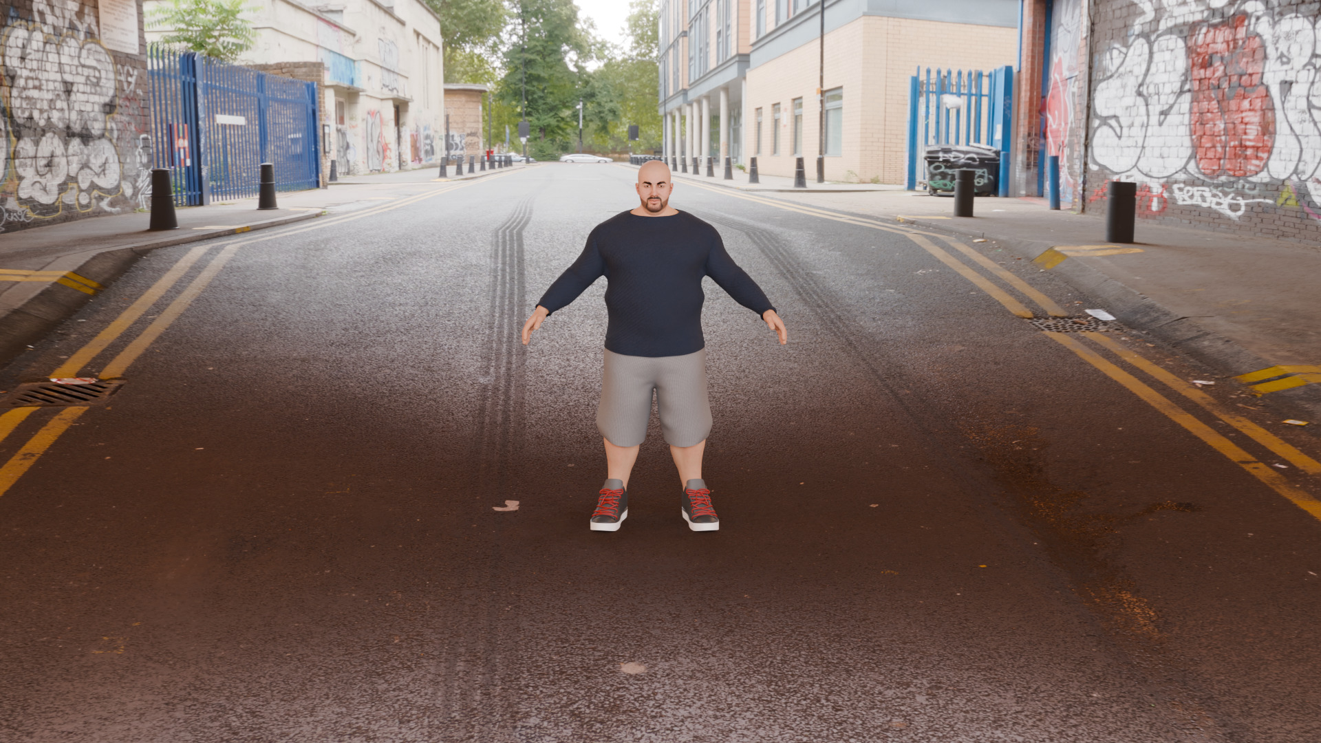 Urban Power Male Character  Low-poly 3D model_12