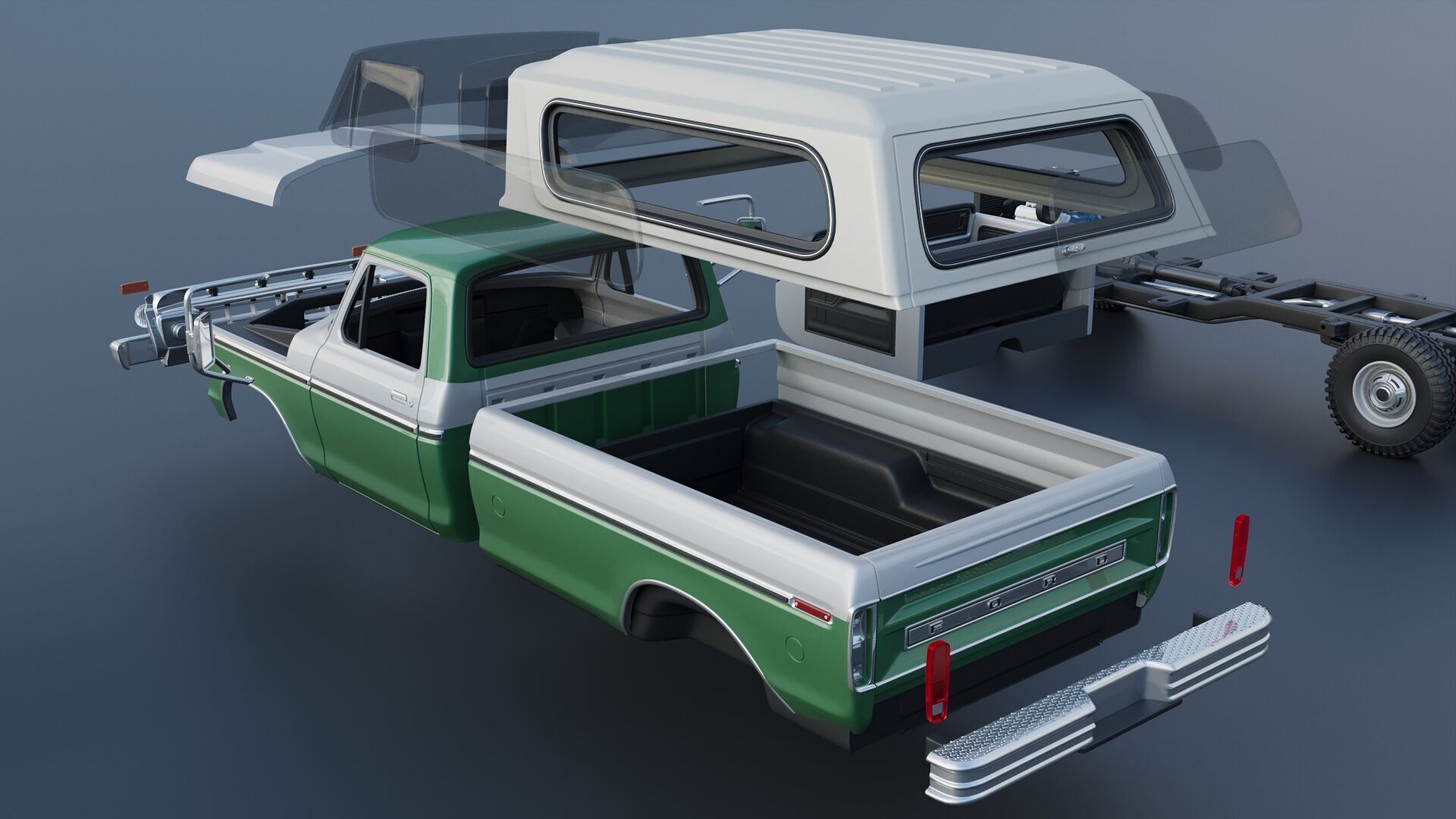 F-350 Super Camper Special 1976 3D print model_23