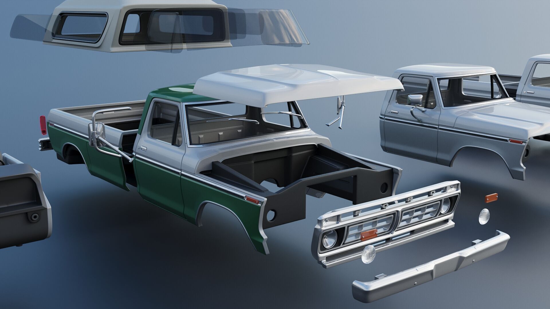 F-350 Super Camper Special 1976 3D print model_25