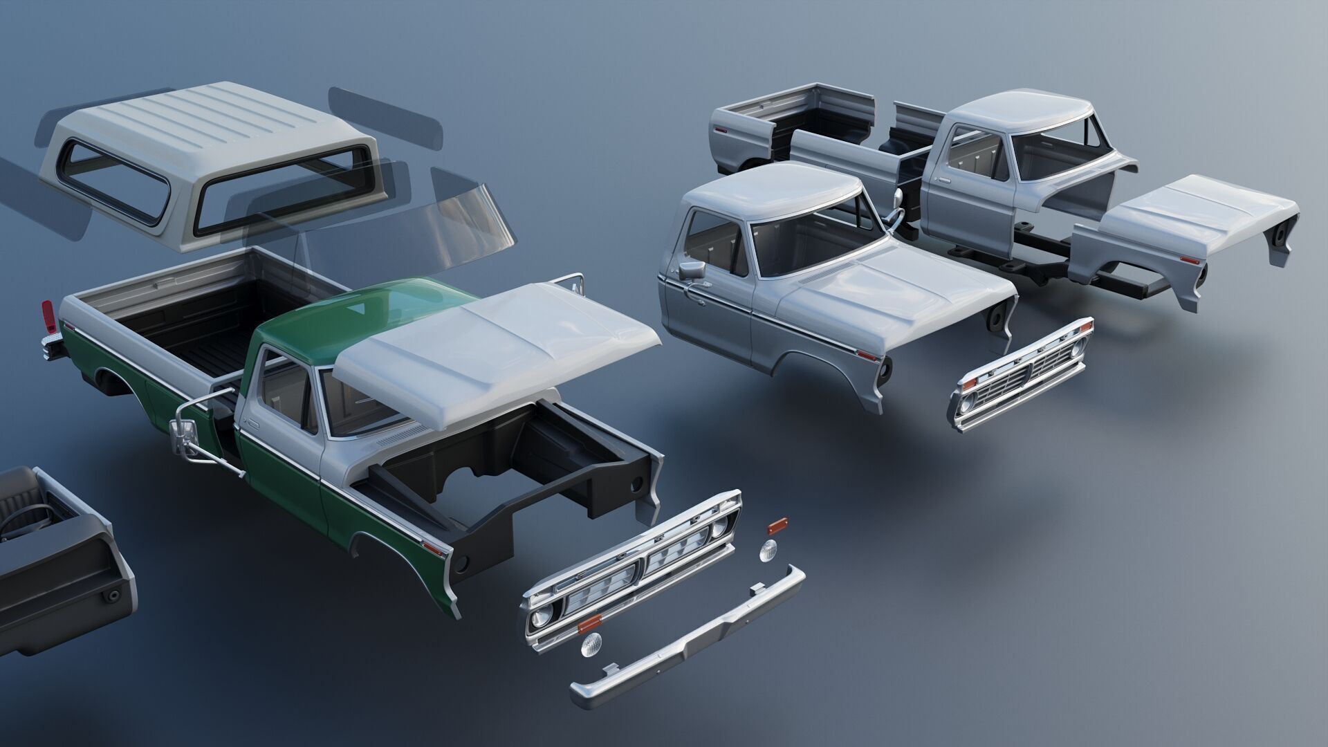 F-350 Super Camper Special 1976 3D print model_27