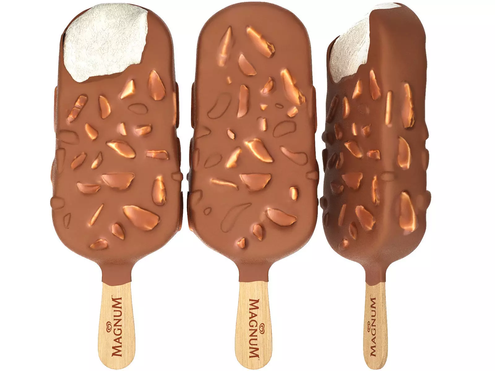 magnum almond and chocolate ice cream 3D model_0