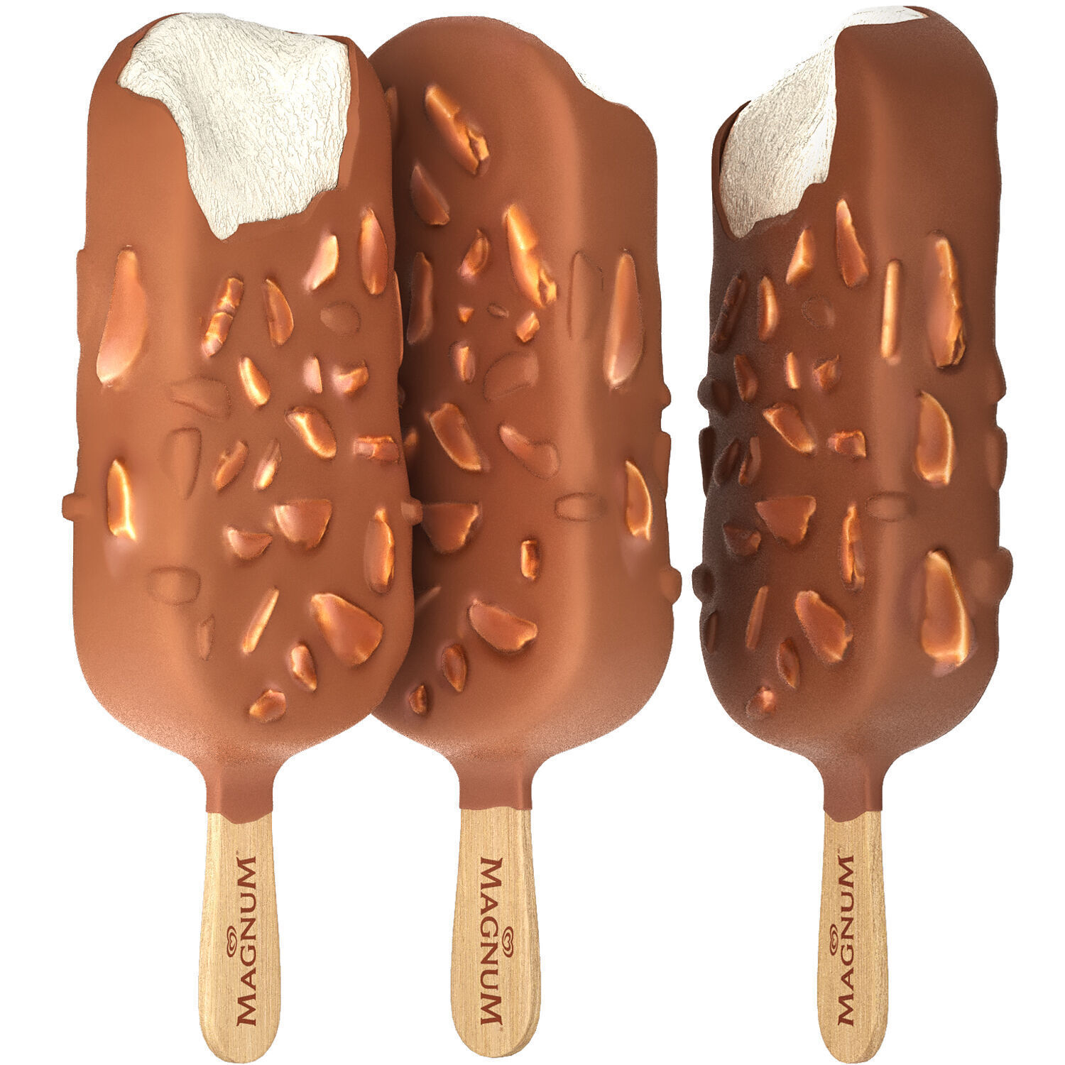magnum almond and chocolate ice cream 3D model_4
