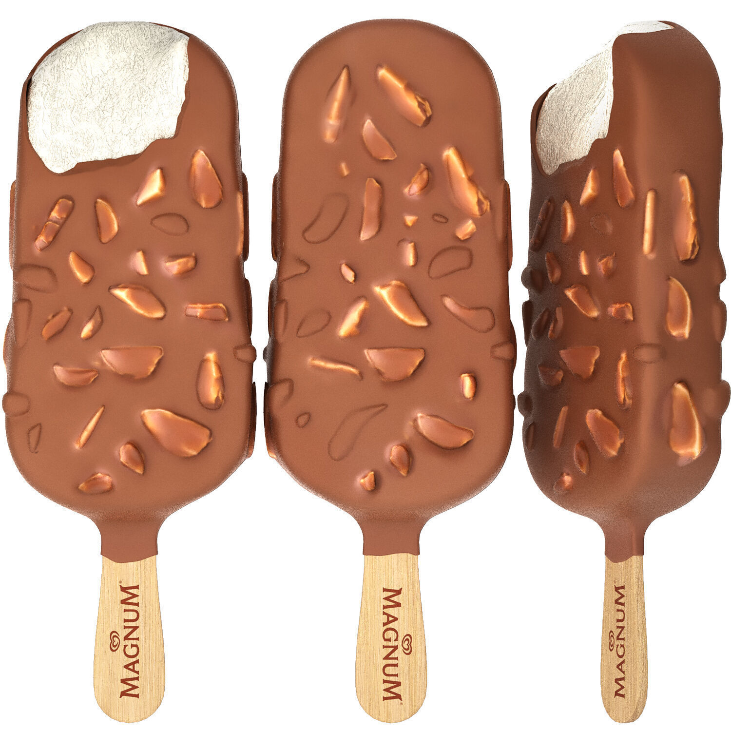 magnum almond and chocolate ice cream 3D model_1
