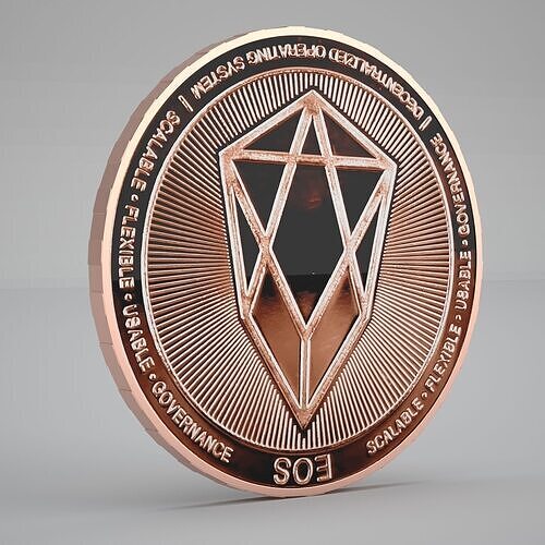 Copper EOS Coin 3D model
