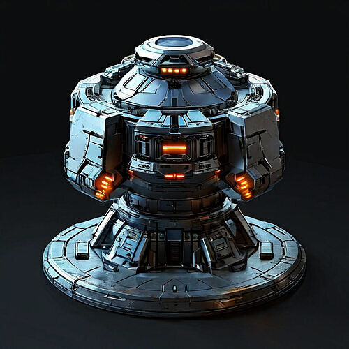 SciFi Power Generator Game Asset Low-poly 3D model