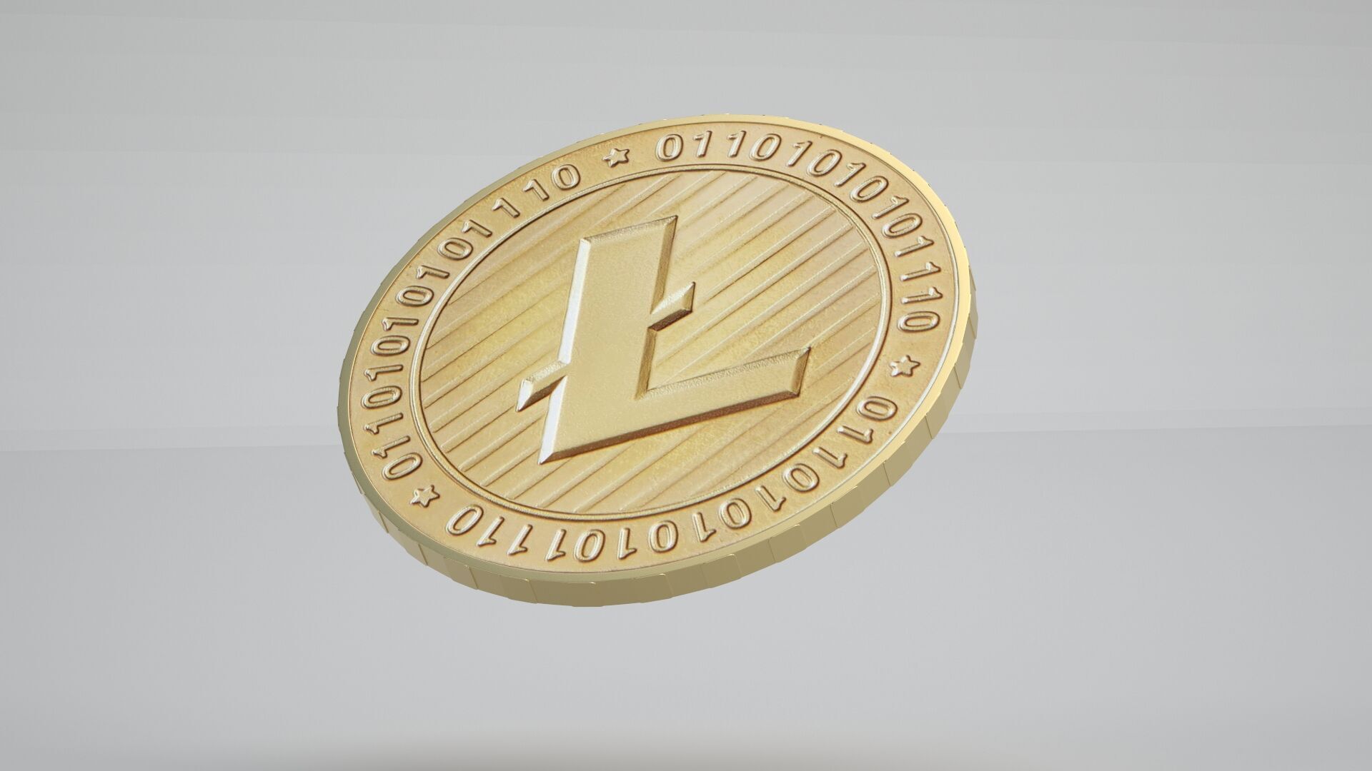 Gold Litecoin 3D model_4