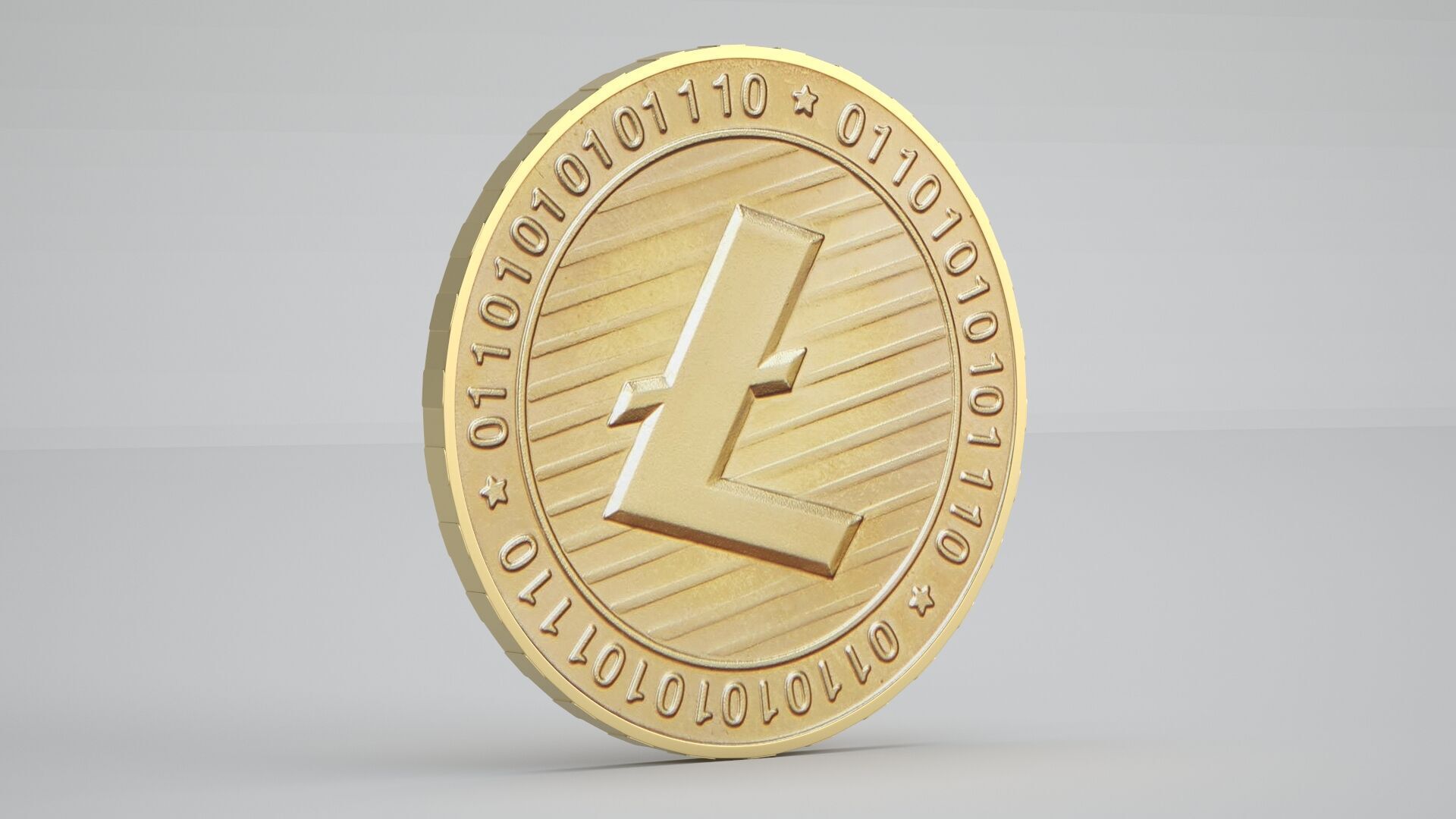 Gold Litecoin 3D model_2