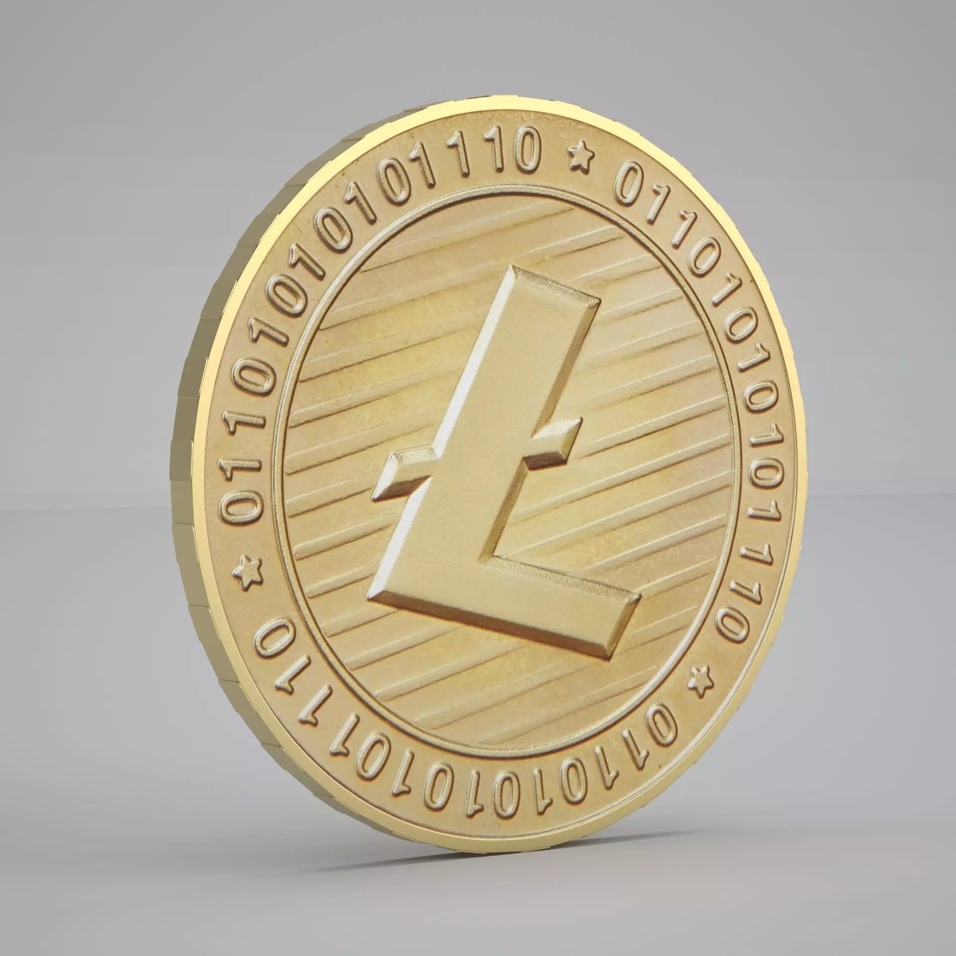 Gold Litecoin 3D model_0