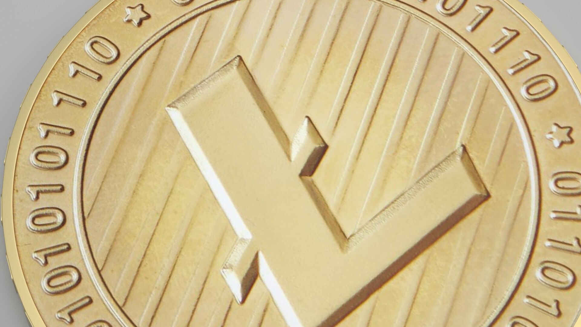 Gold Litecoin 3D model_6