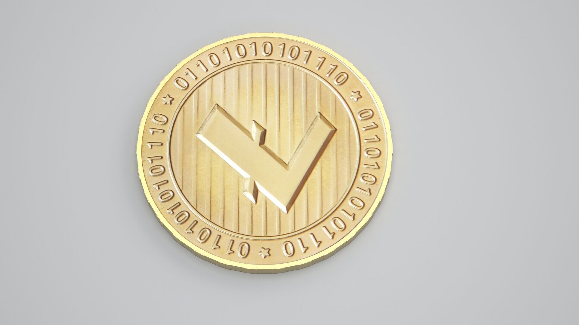 Gold Litecoin 3D model_5