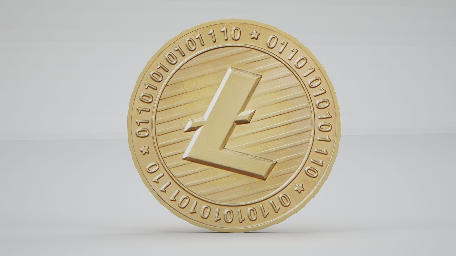 Gold Litecoin 3D model_3