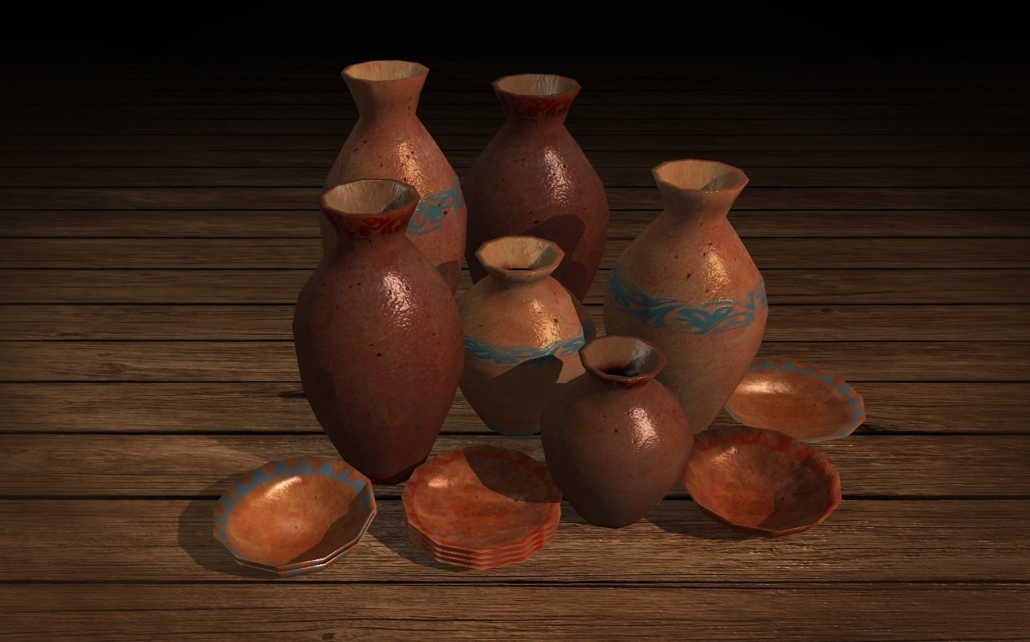 Ancient Breakable Pottery Free low-poly 3D model