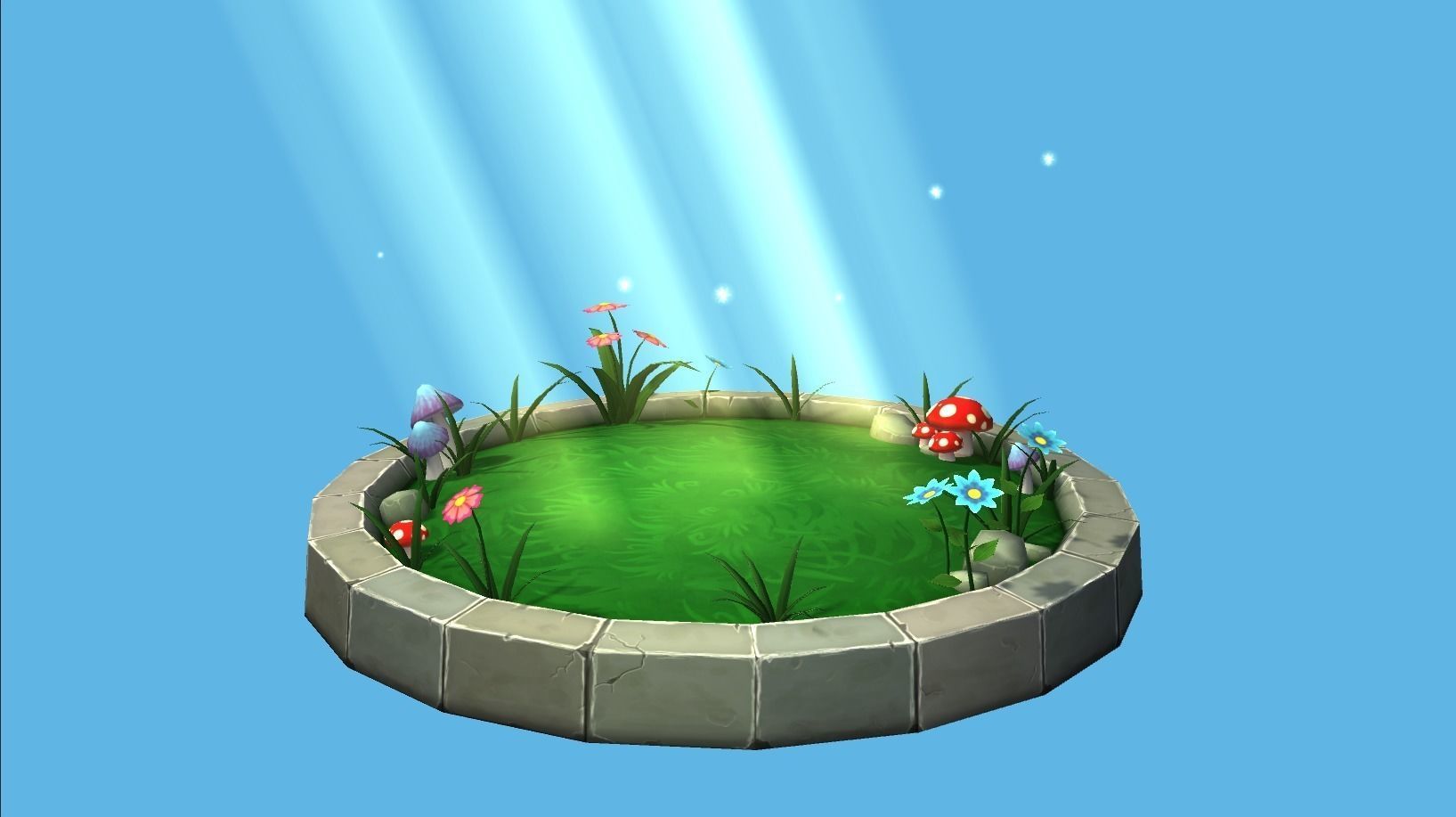 Handpainted Turntable Platforms Low-poly 3D model_0