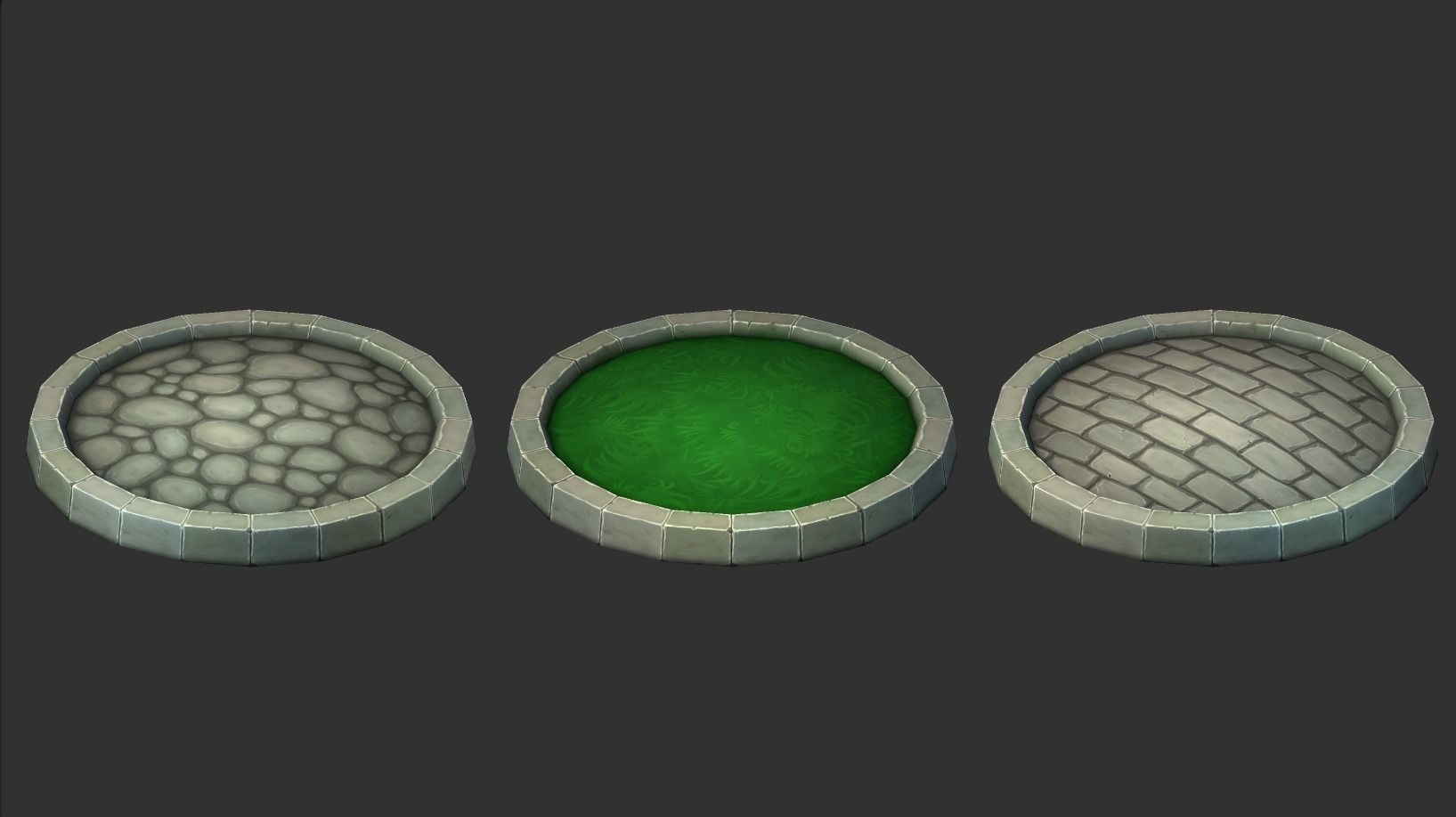 Handpainted Turntable Platforms Low-poly 3D model_2