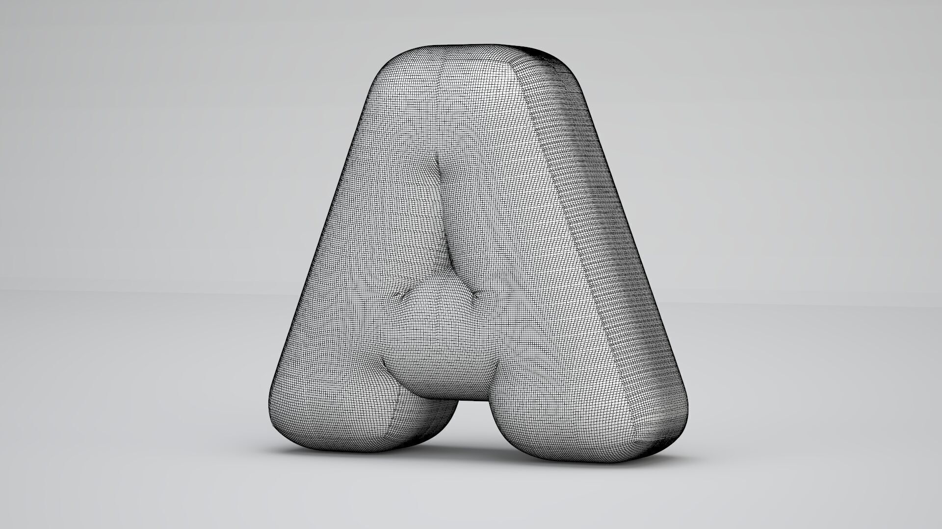 Silver A Balloon 3D model_6