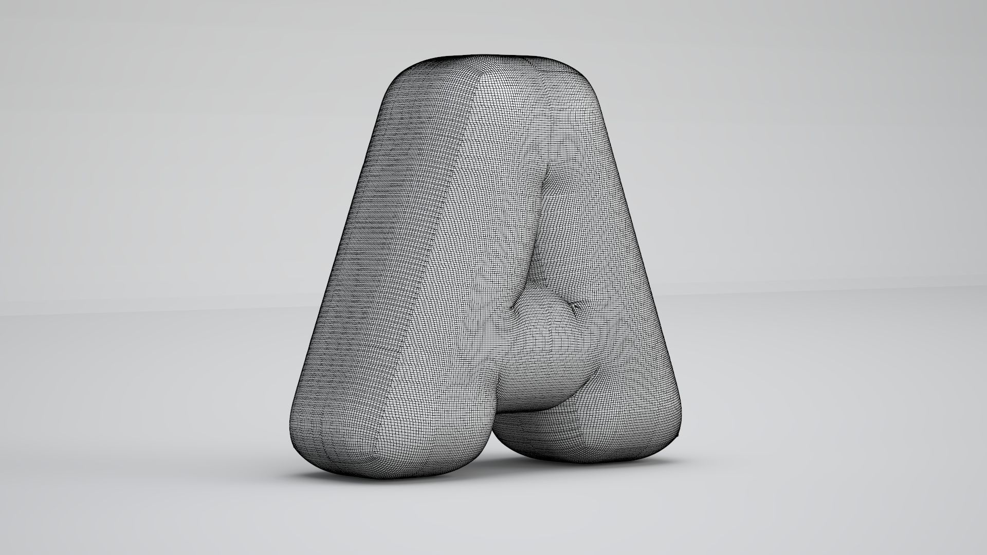 Silver A Balloon 3D model_8