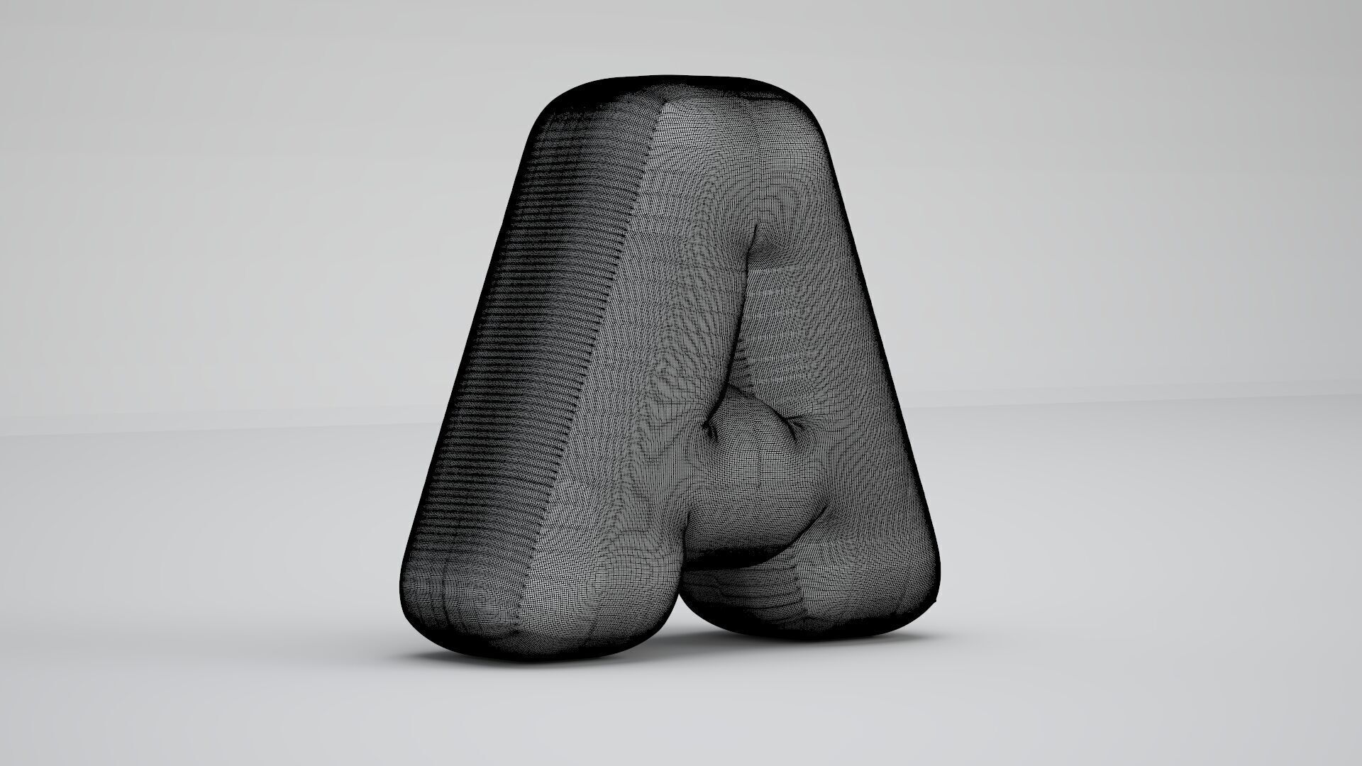 Silver A Balloon 3D model_9