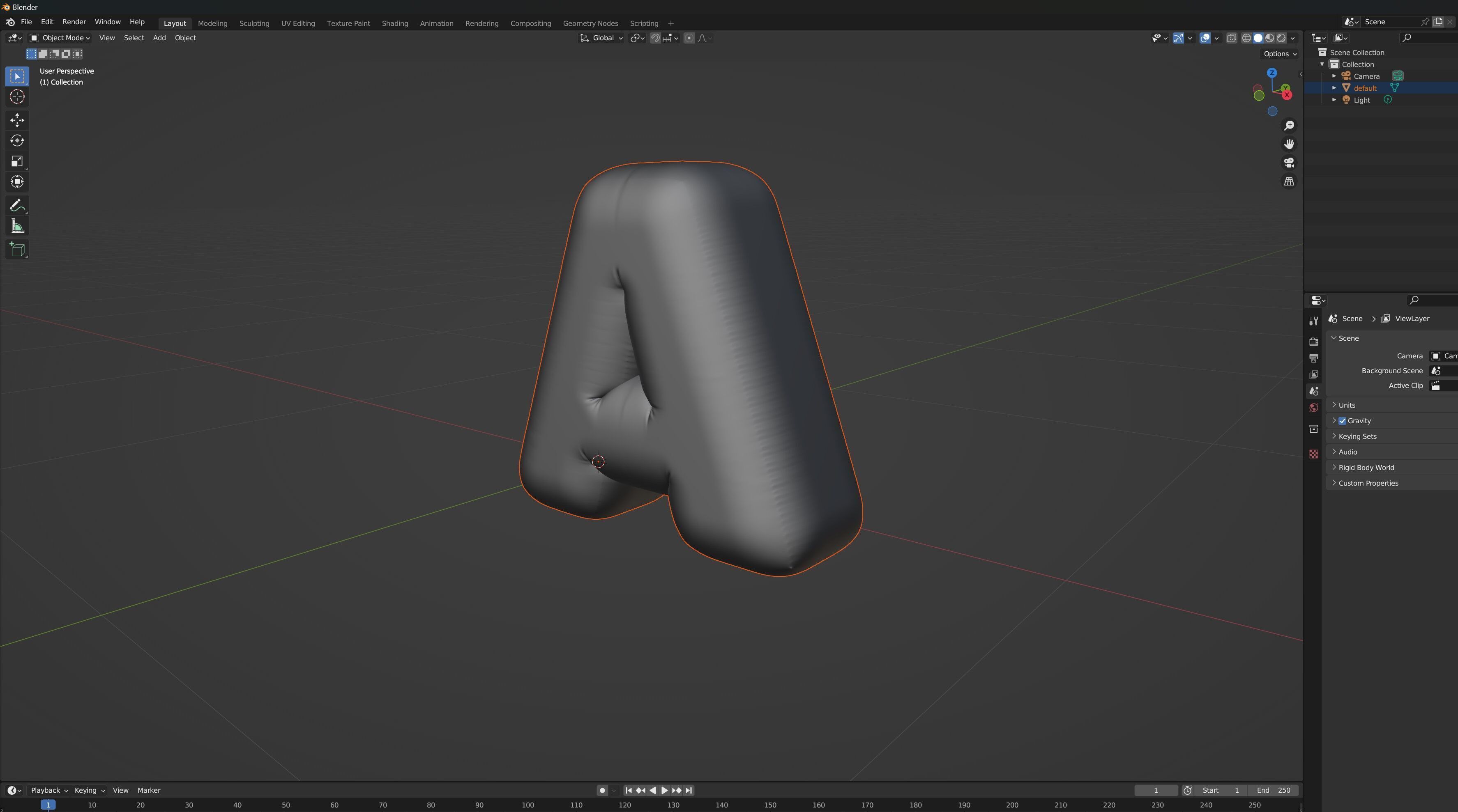 Silver A Balloon 3D model_5