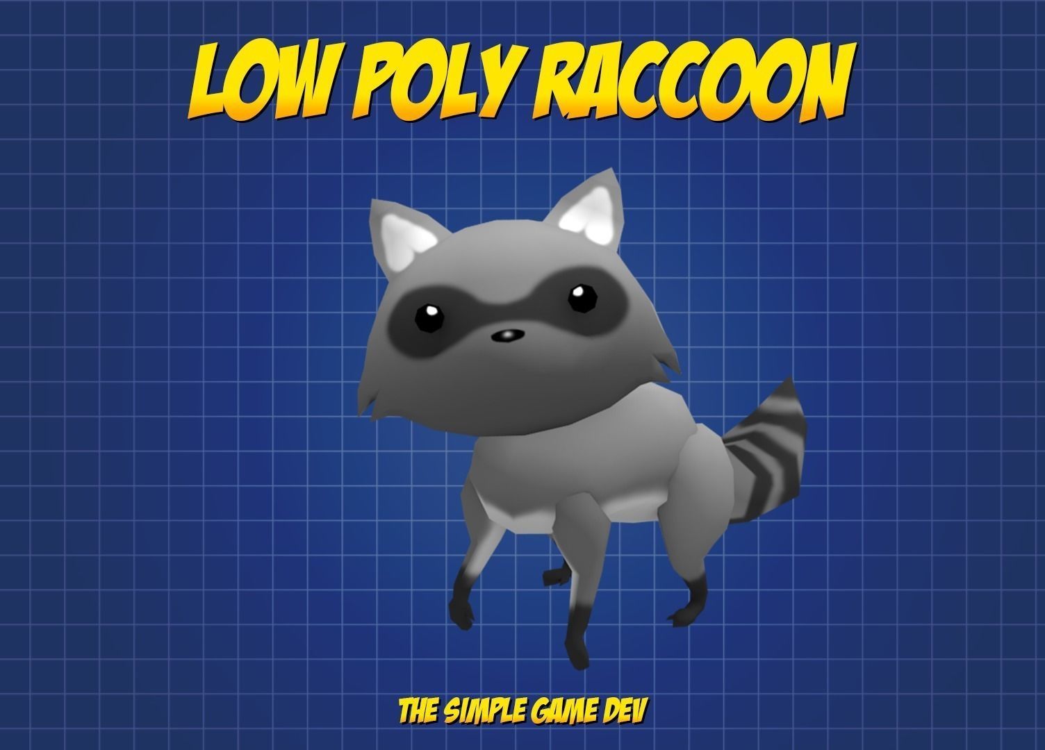 Cute Low Poly Raccoon Low-poly 3D model