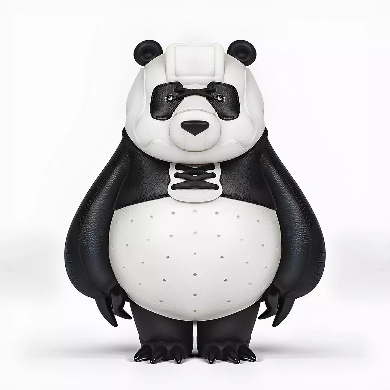 Panda assembled from sneaker pieces toy 3D print model