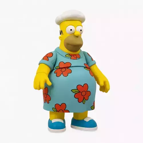 Fat Homer Simpson Tropical Floral Dress toy 3D print model