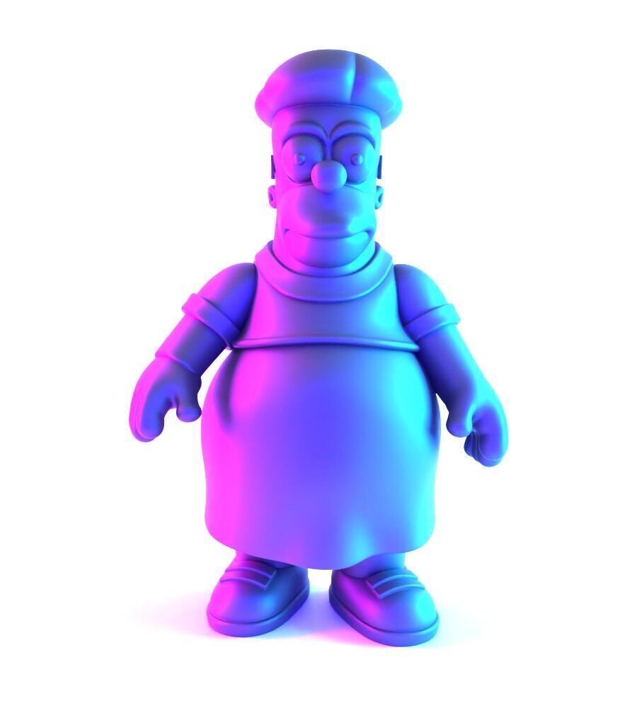 Fat Homer Simpson Tropical Floral Dress toy 3D model 3D printable