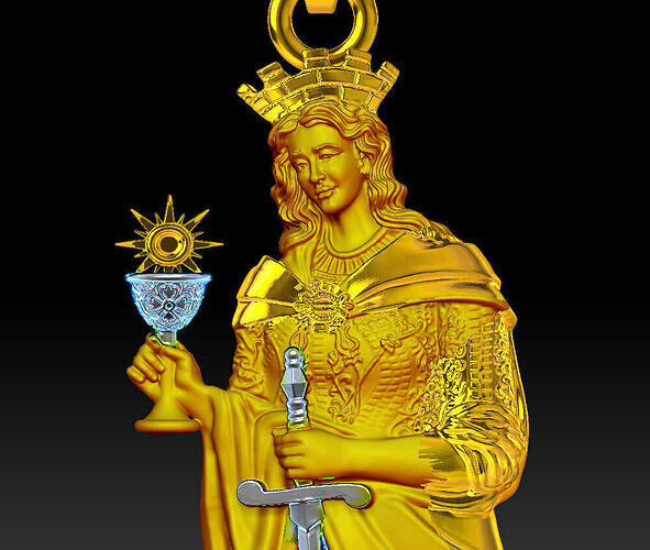 Jewelry Pendant Santa Barbara 3D print model 3D print model