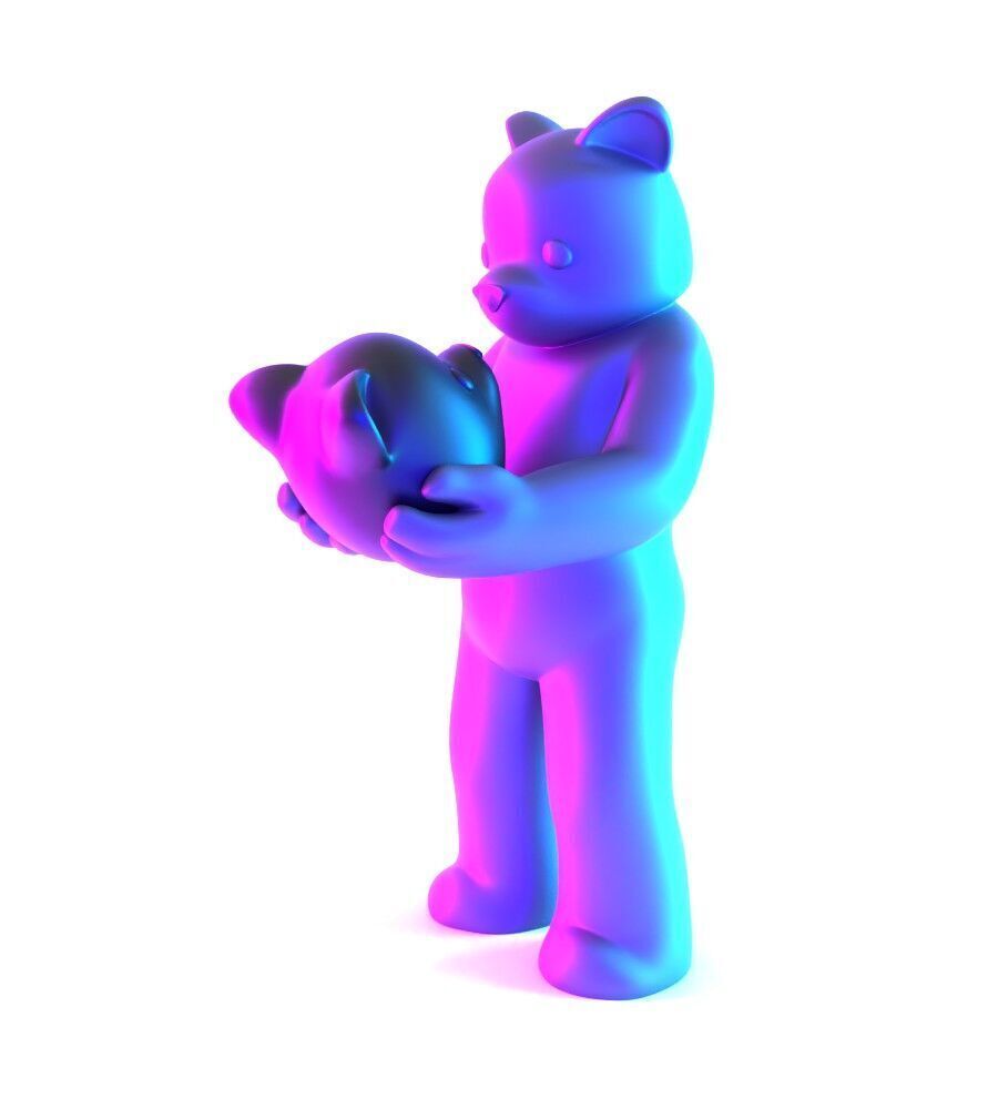 Face to Face Bear Inner Self Luke Chueh toy 3D print model_4