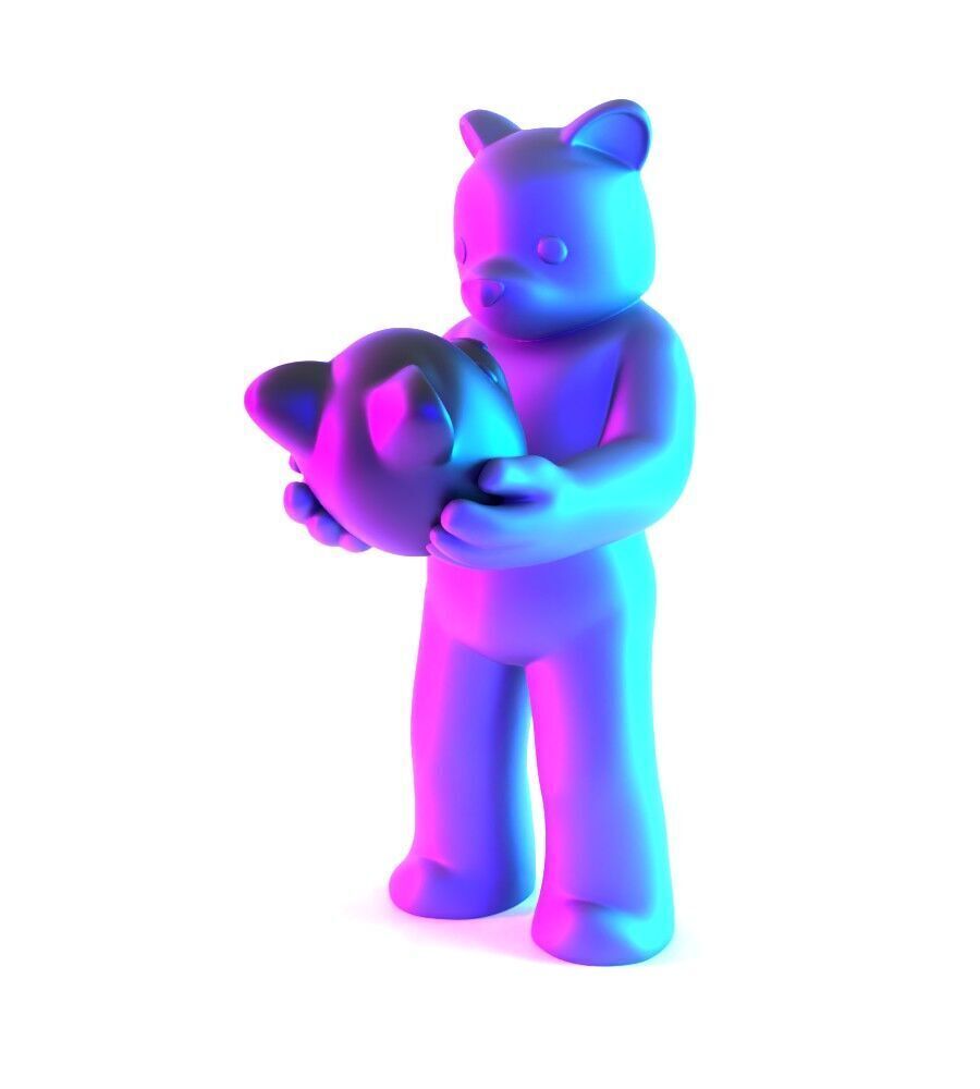 Face to Face Bear Inner Self Luke Chueh toy 3D print model_3