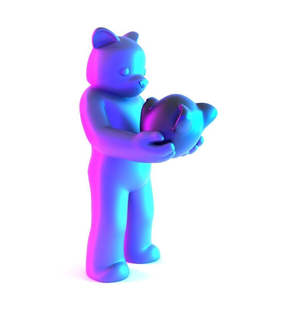 Face to Face Bear Inner Self Luke Chueh toy 3D print model_19