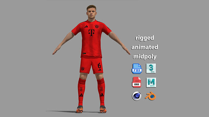 T-Pose Rigged Joshua Kimmich Bayern Munich 24-25 3D model