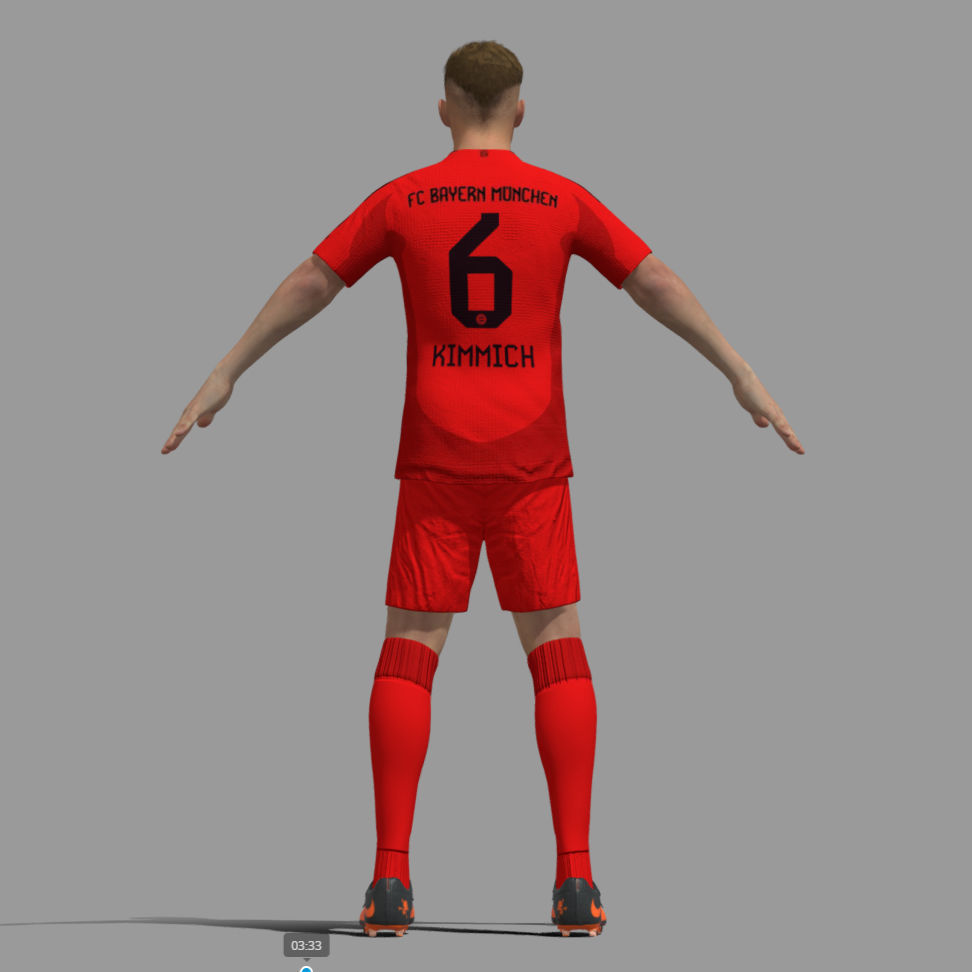 T-Pose Rigged Joshua Kimmich Bayern Munich 24-25 3D model_2