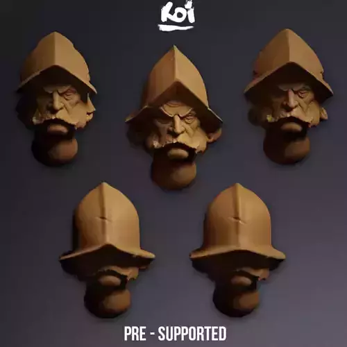 Guildmarch Militia - Infantry Miniature Heads