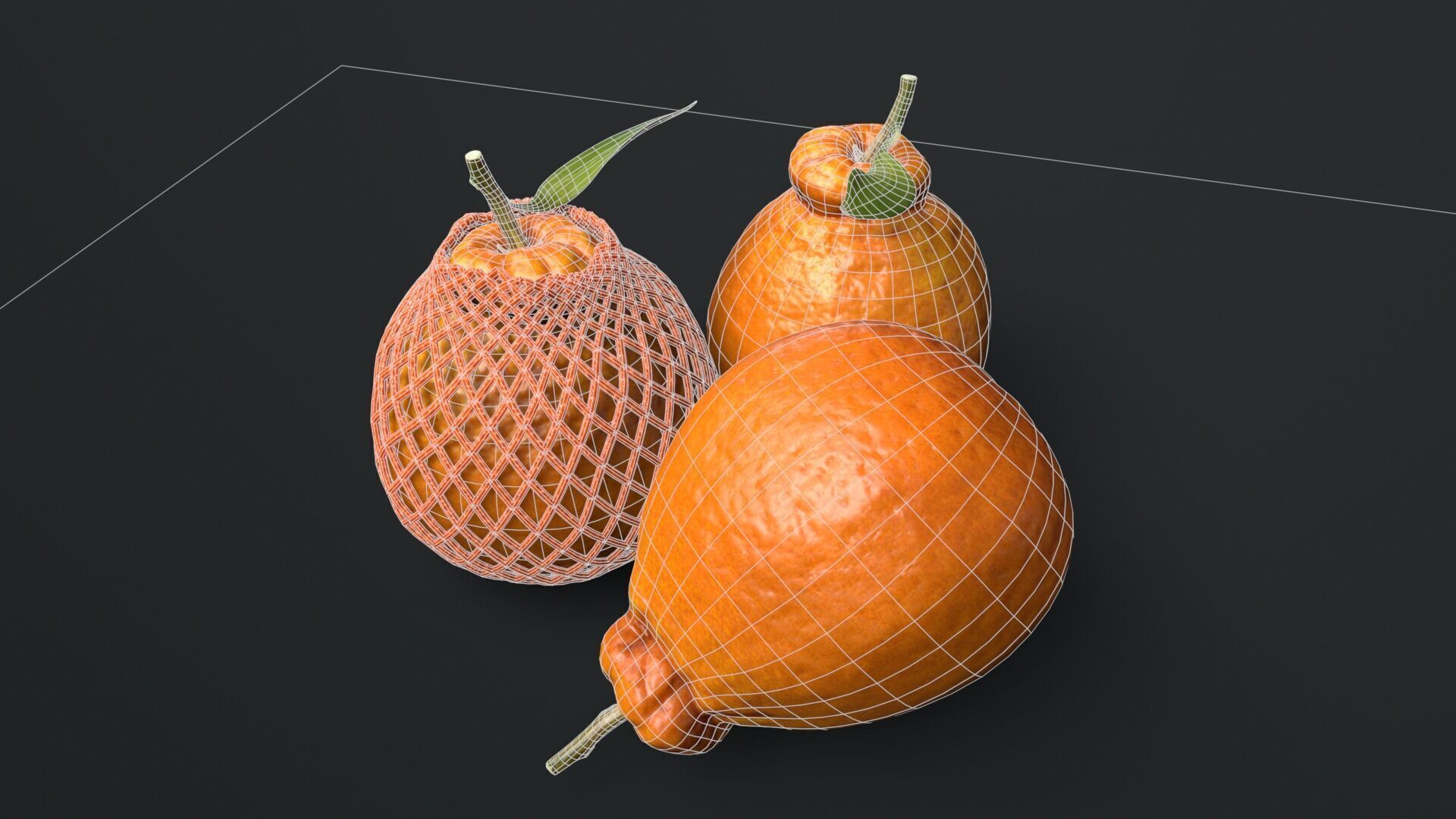 orange  Low-poly 3D model_5
