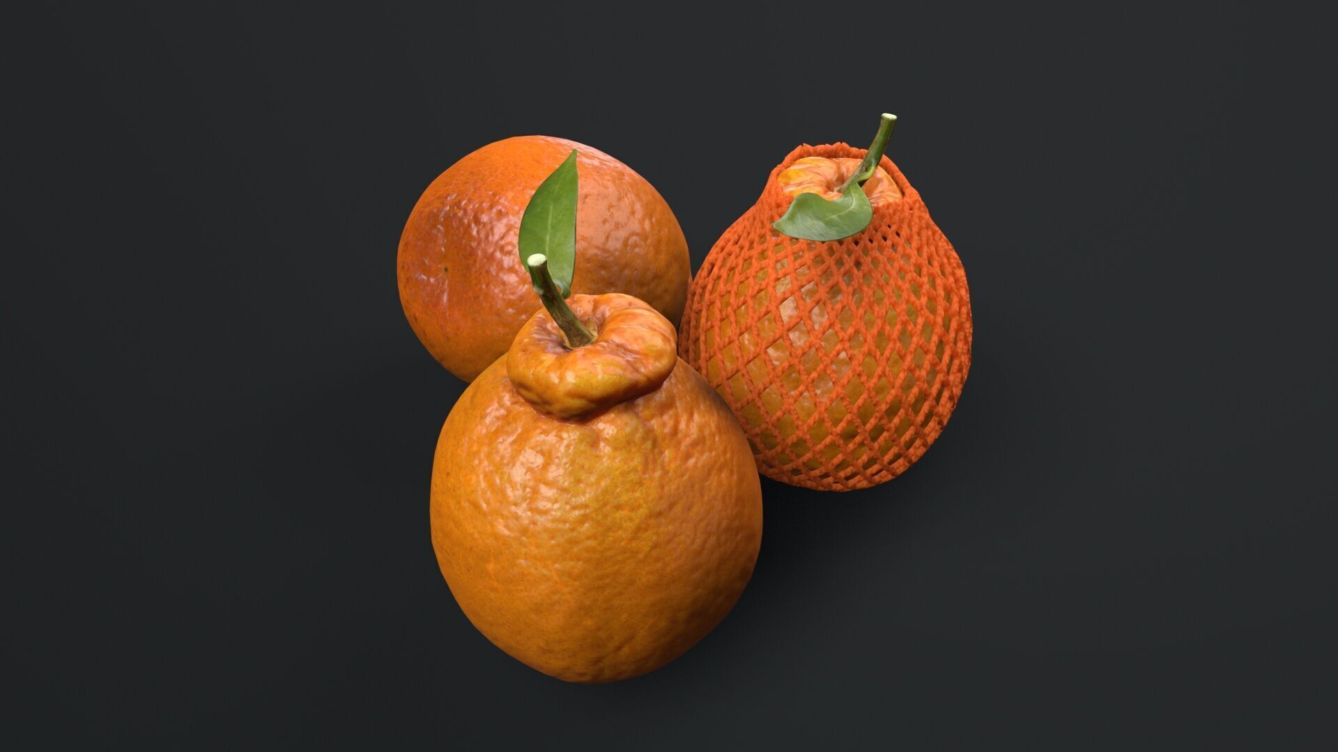 orange  Low-poly 3D model_3