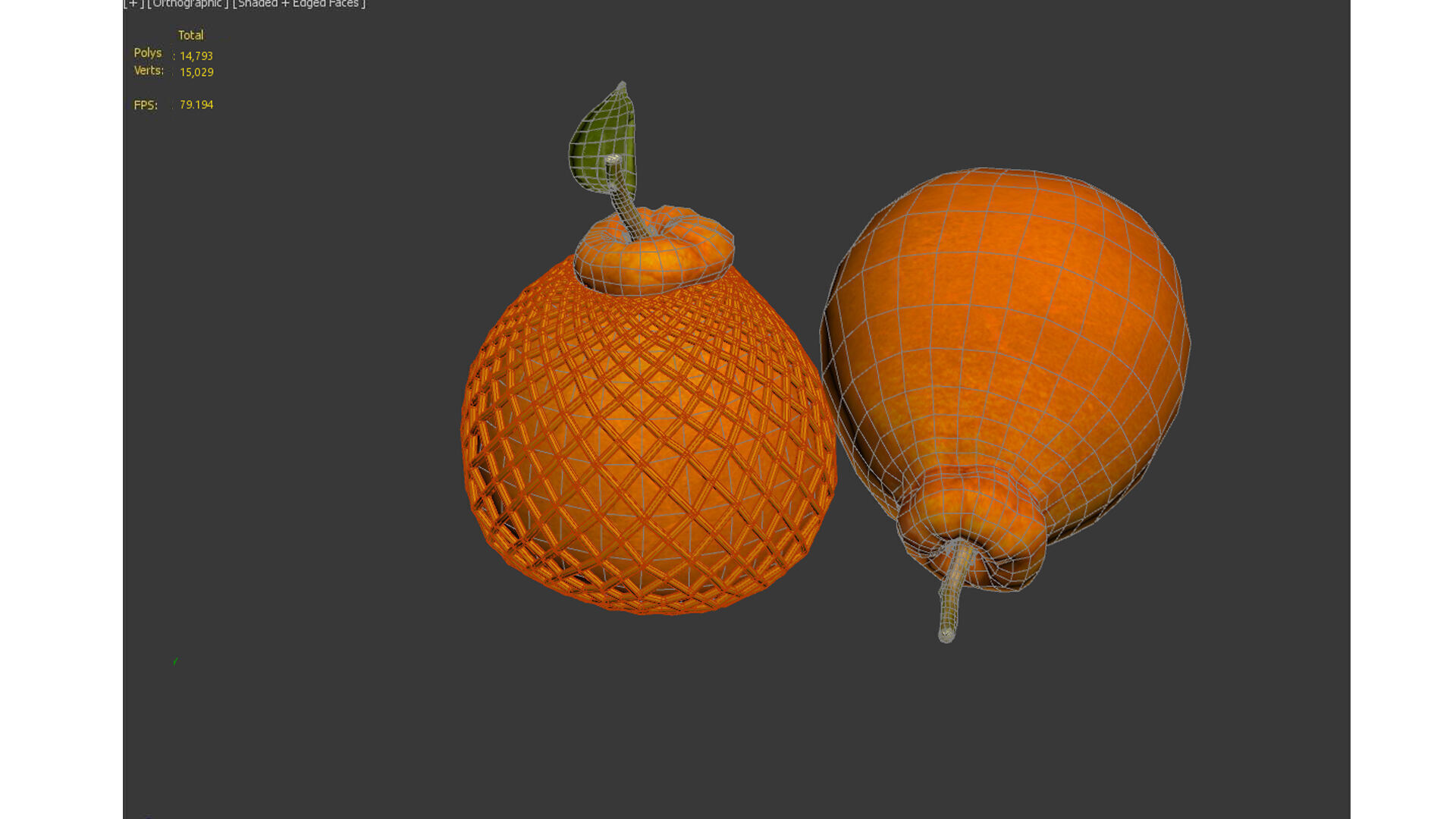 orange  Low-poly 3D model_7