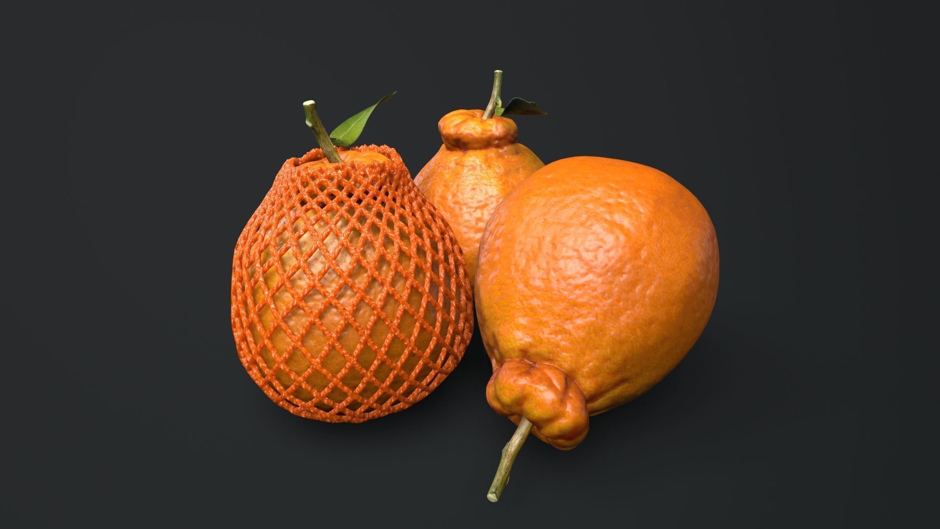 orange  Low-poly 3D model_1