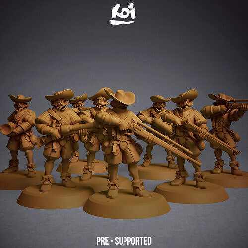Guildmarch Militia - Handgunners Bundle 3D print model