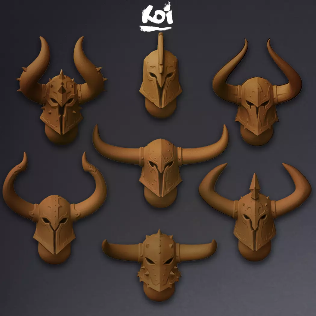 Dark Champions - Miniature Helmets 3D print model