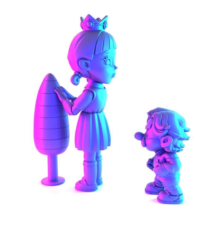 Squid Game Super Mario 456 Player Princess Peach toy 3D print model_2