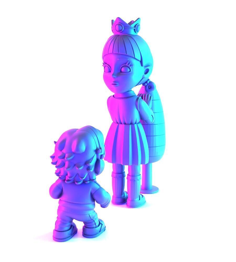Squid Game Super Mario 456 Player Princess Peach toy 3D print model_8