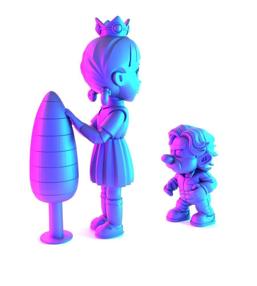 Squid Game Super Mario 456 Player Princess Peach toy 3D print model_21
