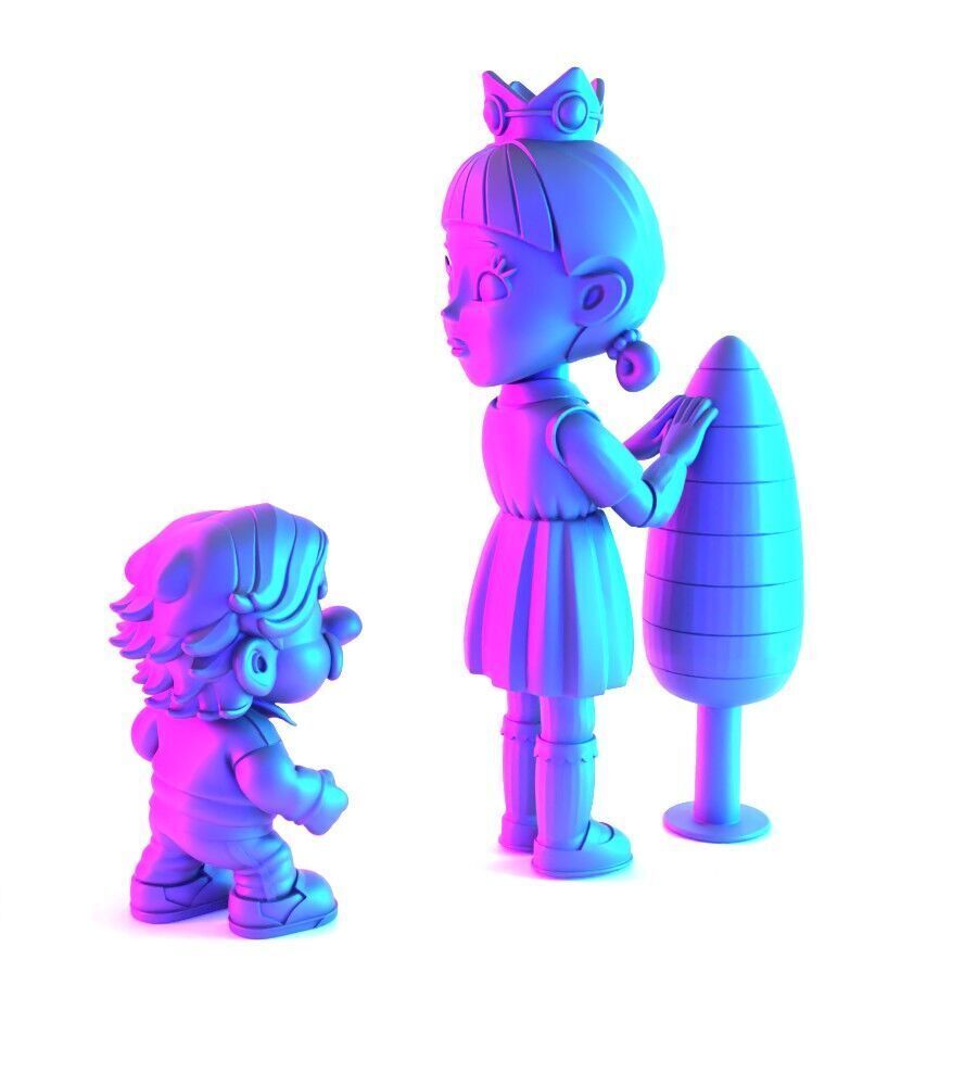 Squid Game Super Mario 456 Player Princess Peach toy 3D print model_10