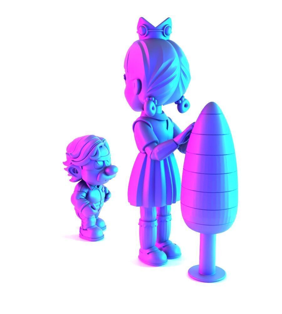 Squid Game Super Mario 456 Player Princess Peach toy 3D print model_14