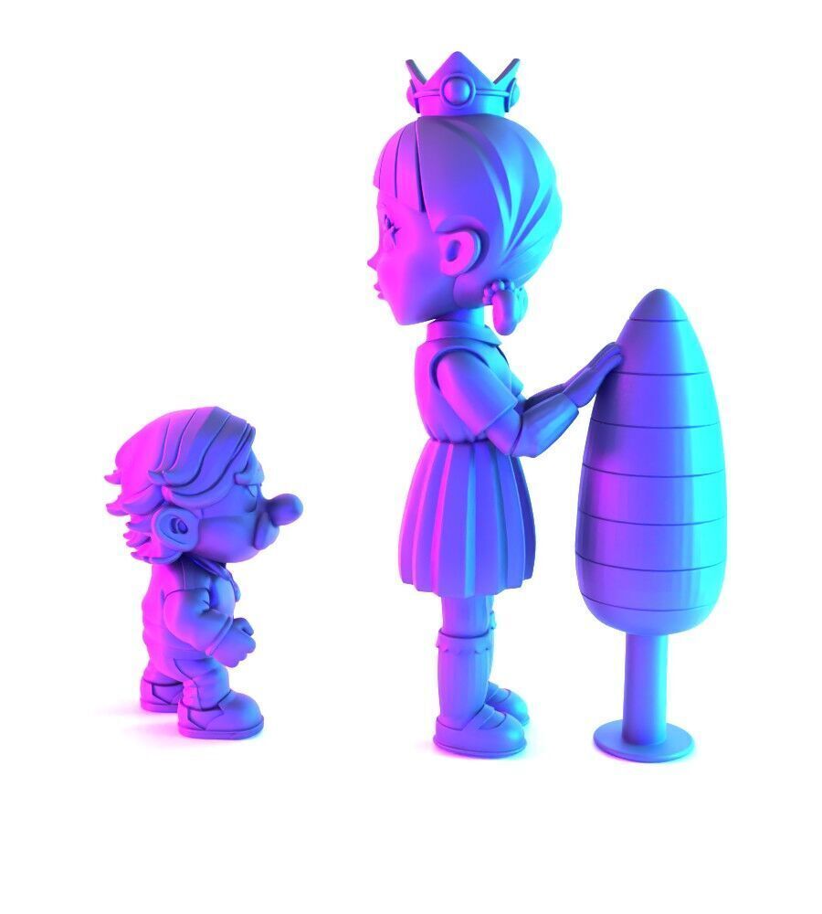 Squid Game Super Mario 456 Player Princess Peach toy 3D print model_12