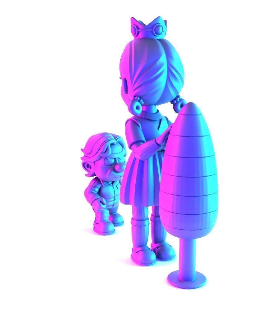 Squid Game Super Mario 456 Player Princess Peach toy 3D print model_15