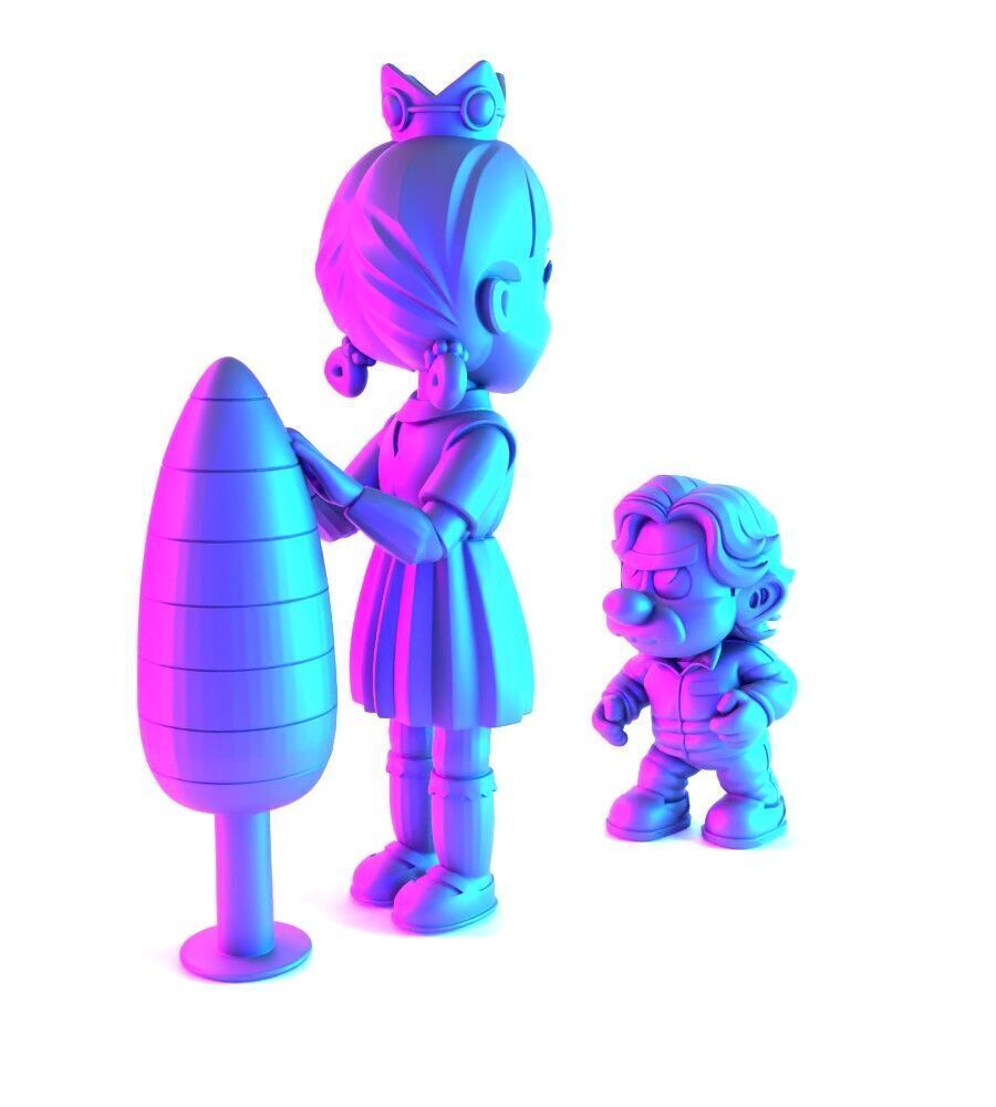 Squid Game Super Mario 456 Player Princess Peach toy 3D print model_20