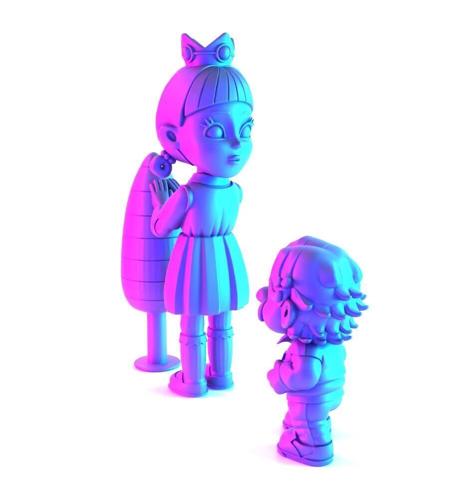 Squid Game Super Mario 456 Player Princess Peach toy 3D print model_4